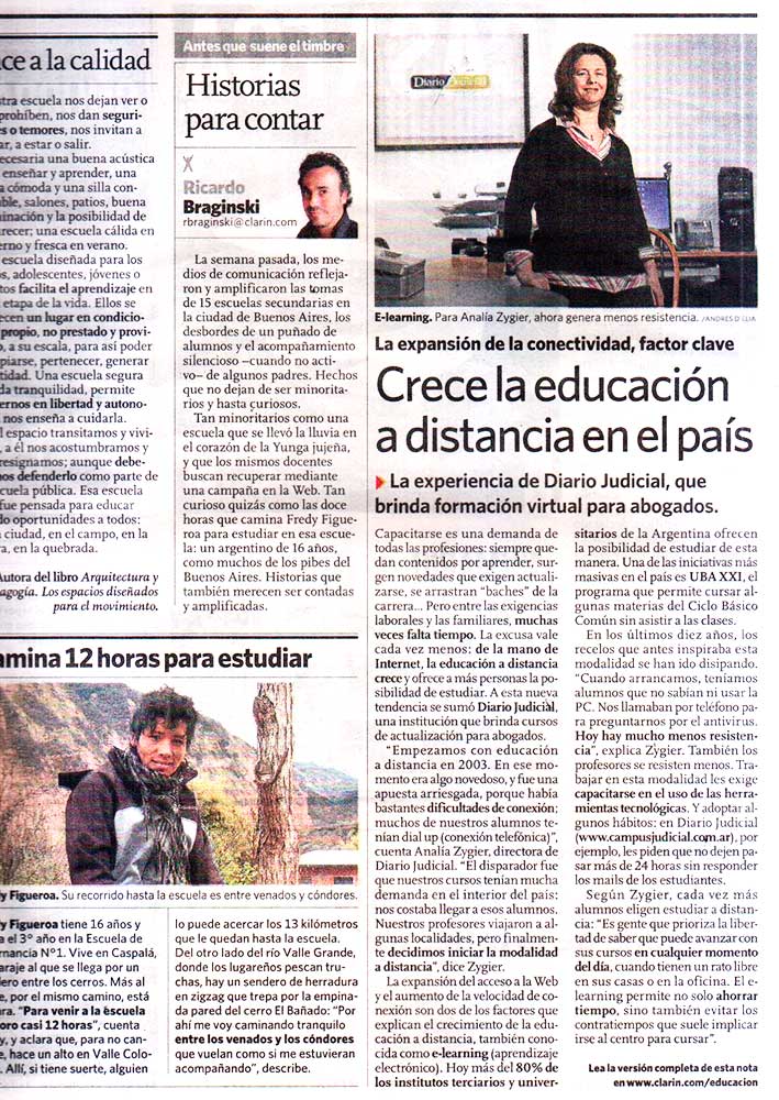 Nota diario Clarín 03 de octubre de 2013